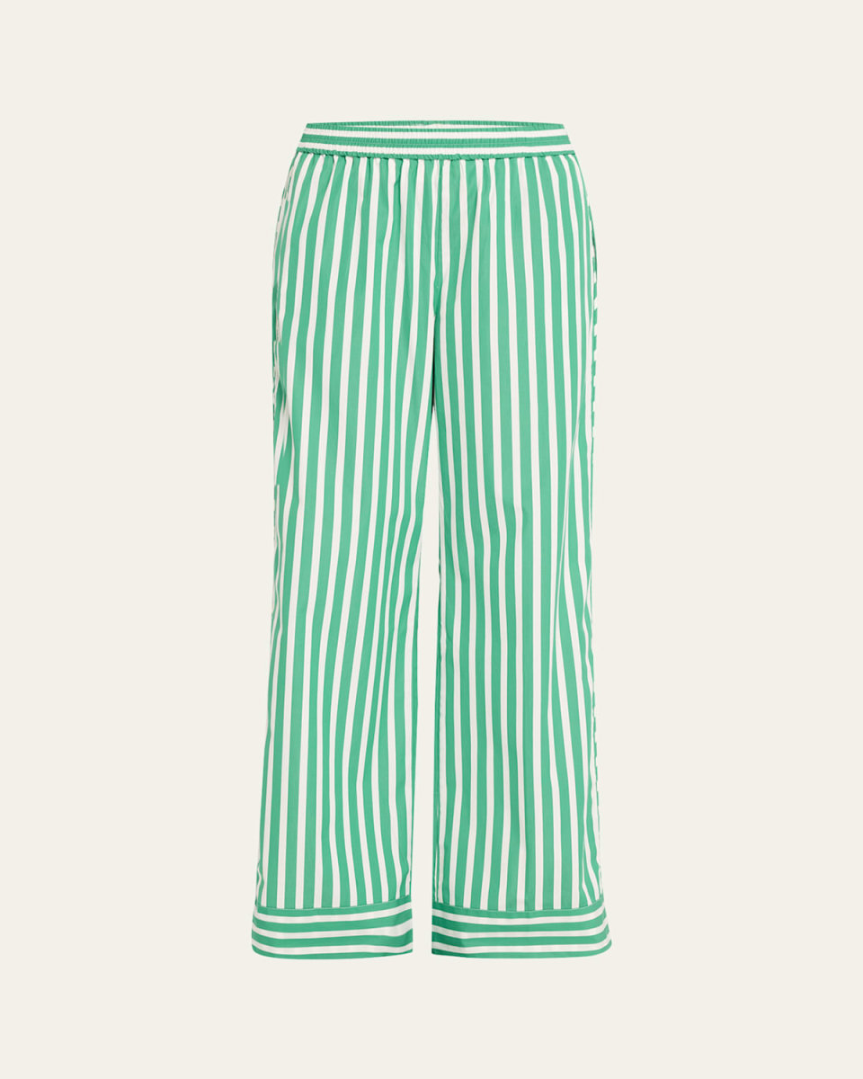 Striped Wide Leg Pajama Trousers